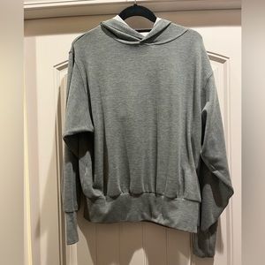 Evereve Colin Rib Hoodie size small green/gray